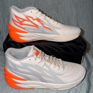 Puma MB.02 Platinum Gray- Ultra Orange Basketball Shoes Men’s Size 10.5 37828802